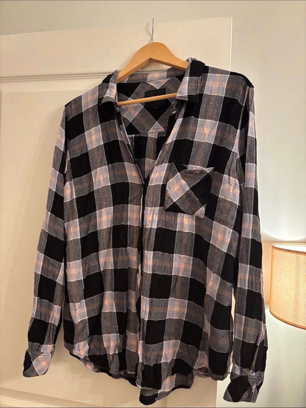 Rails Black and White Plaid Button-Down Shirt